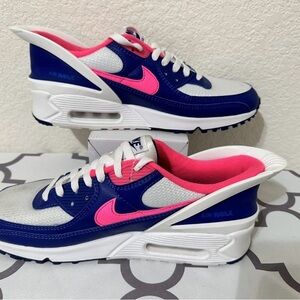 Nike Air Max 90 Flyease Shoes CU0814-101 Hyper Pink Deep Royal Blue